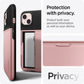 ACS03537 - iPhone 13 Case Slim Armor CS in rose gold showing protection with privacy. Protect both your personal information as well as your device. Privacy.