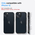 ACS03523 - iPhone 13 Case Ultra Hybrid in matte black showing the compatibility only with iPhone 13. Not compatible with iPhone 13 mini | 13 Pro | 13 Pro Max