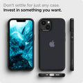 ACS03625 - iPhone 13 Mini Case Ultra Hybrid Matte in frost black showing the back, front, sides and bottom. Don't settle for just any case. Invest in something you want