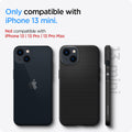 ACS03315 - iPhone 13 Mini Case Liquid Air in black showing the compatibility only with iPhone 13 mini. Not compatible with iPhone 13 | 13 Pro | 13 Pro Max