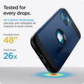 ACS03333 - iPhone 13 Mini Case Tough Armor in navy blue showing tested for every drops. Air Cushion Technology absorbs and mitigates all impacts in each corner. Dropped from 48