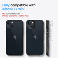 ACS03318 - iPhone 13 Mini Case Ultra Hybrid in matte black showing the compatibility only with iPhone 13 mini. Not compatible with iPhone 13 | 13 Pro | 13 Pro Max