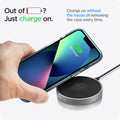 ACS03317 - iPhone 13 Mini Case Ultra Hybrid in crystal clear showing the charging on without the hassle of removing the case every time