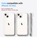 ACS03322 - iPhone 13 Mini Case Ultra Hybrid Mag Safe Compatible in white showing the compatibility only with iPhone 13 mini. Not compatible with iPhone 13 | 13 Pro | 13 Pro Max