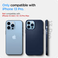 ACS03259 - iPhone 13 Pro Case Liquid Air in navy blue showing the compatibility only with iPhone 13 Pro. Not compatible with iPhone 13 mini | 13 | 13 Pro Max