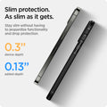 ACS03200 - iPhone 13 Pro Max Case Rugged Armor in matte black showing the slim protection. As slim as it gets. Stay slim without having to jeopardize functionality and drop protection. 0.3