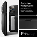 ACS03274 - iPhone 13 Pro Case Slim Armor CS in black showing protection with privacy. Protect both your personal information as well as your device. Privacy.