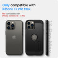 ACS03222 - iPhone 13 Pro Max Case Tough Armor in black showing the compatibility only with iPhone 13 Pro Max. Not compatible with iPhone 13 mini | 13 | 13 Pro