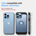 ACS03838 - iPhone 13 Pro Max Case Tough Armor in sierra blue showing the compatibility only with iPhone 13 Pro Max. Not compatible with iPhone 13 mini | 13 | 13 Pro