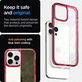 ACS03206 - iPhone 13 Pro Max Case Ultra Hybrid in red crystal showing the two material hybrid design that protects and preserves the device's originality. Anti-yellowing with blue resin coating