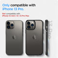 ACS03262 - iPhone 13 Pro Case Ultra Hybrid in matte black showing the compatibility only with iPhone 13 Pro. Not compatible with iPhone 13 mini | 13 | 13 Pro Max