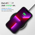 ACS03262 - iPhone 13 Pro Case Ultra Hybrid in matte black showing the charging on without the hassle of removing the case every time