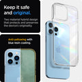 ACS03261 - iPhone 13 Pro Case Ultra Hybrid in crystal clear showing the two material hybrid design that protects and preserves the device's originality. Anti-yellowing with blue resin coating