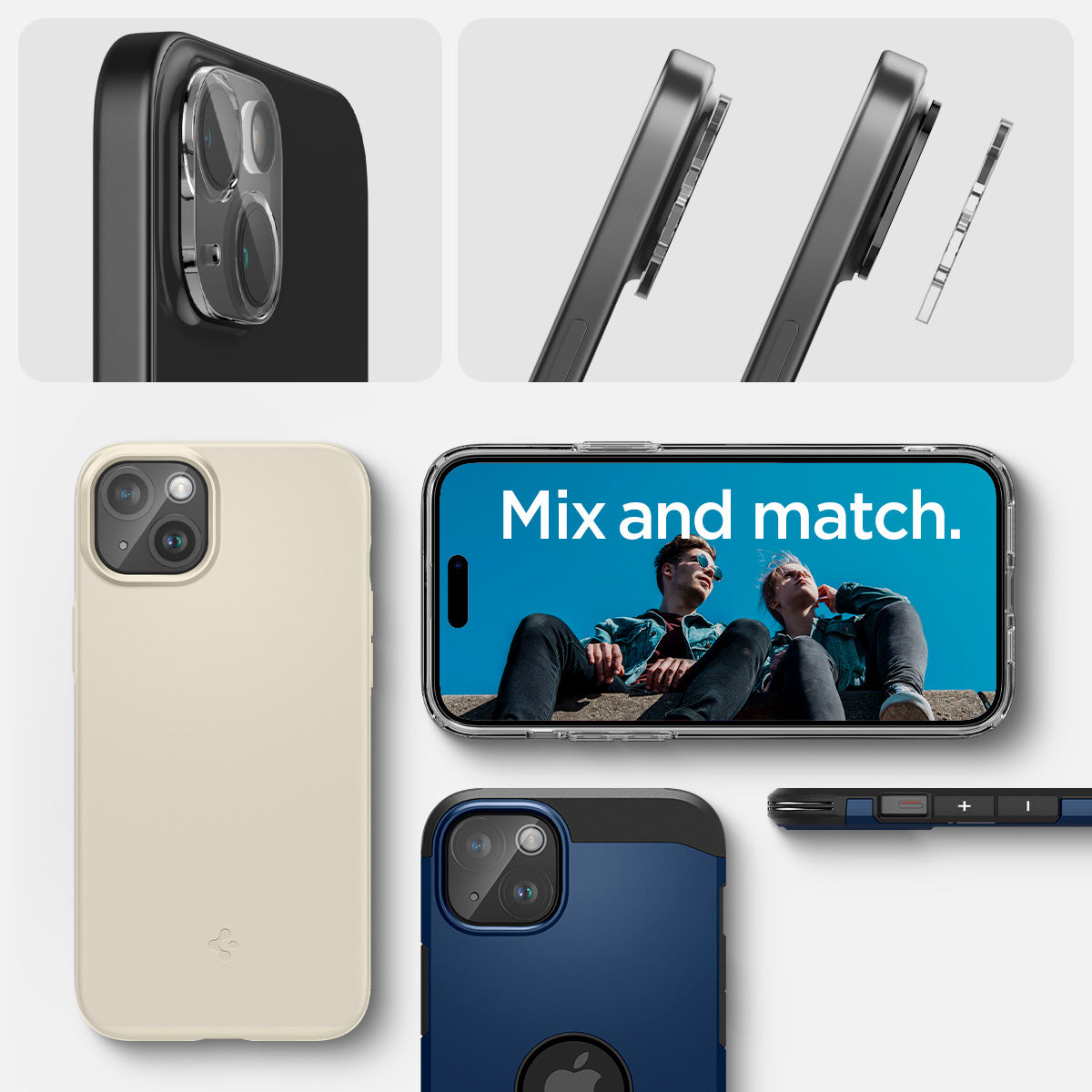 AGL06916 - iPhone 15 / 15 Plus Optik Lens Protector in crystal clear  mix and match.