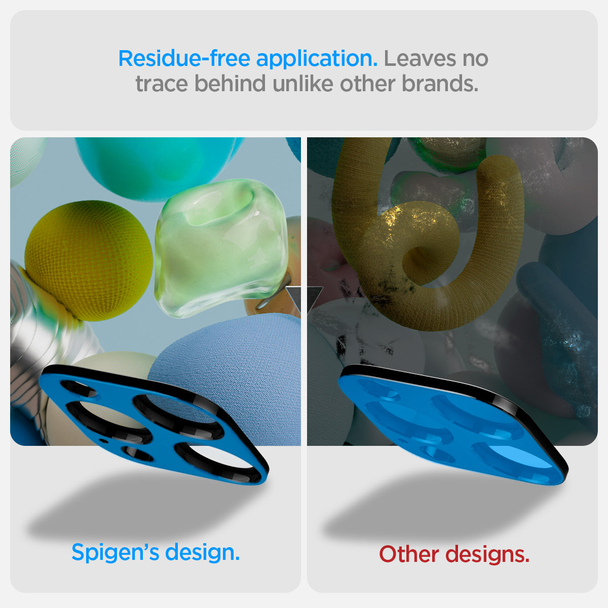 AGL06913 - iPhone 16 Pro / 16 Pro Max Optik Lens Protector in black residue free application. leaves no trace behind unlike other brands.