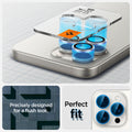 AGL07165 - iPhone 16 Pro / 16 Pro Max Optik Pro Lens Protector in white titanium showing the perfect fit. Precisely designed for a flush look