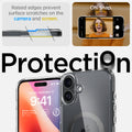 ACS08077 - iPhone 16 Plus Case Ultra Hybrid (MagFit) in Carbon Fiber raised edges prevent surface scratches on the camera and screen. Oh snap. Protection.