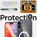ACS08075 - iPhone 16 Plus Case Ultra Hybrid (MagFit) in White raised edges prevent surface scratches on the camera and screen. Oh snap. Protection.