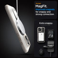 ACS08382 - iPhone 16 Pro Max Case Ultra Hybrid (MagFit) in Frost Natural Titanium stronger magfit. improved magnets for snappy and strong connection. Extra snappy. accessory not included.