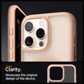 ACS08689 - iPhone 16 Pro Max Case Ultra Hybrid (MagFit) in Frost Rose Titanium crystal clarity. Showcase the original design of the device.