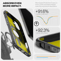 ACS08515 - iPhone 16 Case Tough Armor AI (MagFit) in Frost Black  absorb even more impact. New impact protection foam on every corner increases impact reduction and shock absorbtion.