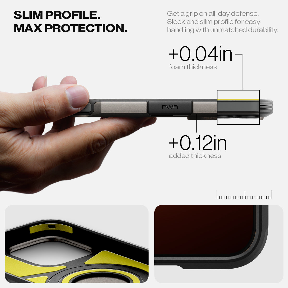 ACS08012 - iPhone 16 Pro Max Case Tough Armor AI (MagFit) in Gunmetal slim profile max protection. Get a grip om all day defense. Sleek and slim profile for easy handing with unmatched durability.