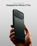 ACS09935 - iPhone 17 Pro Thin Fit (MagFit) in Abyss Green showing check your compatibility.