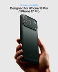 ACS09935 - iPhone 17 Pro Thin Fit (MagFit) in Abyss Green showing a slim case designed for compatibility across two device generations.