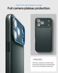 ACS09935 - iPhone 17 Pro Thin Fit (MagFit) in Abyss Green showing full camera plateau protection with precise cutouts for cameras, flash, and sensors.
