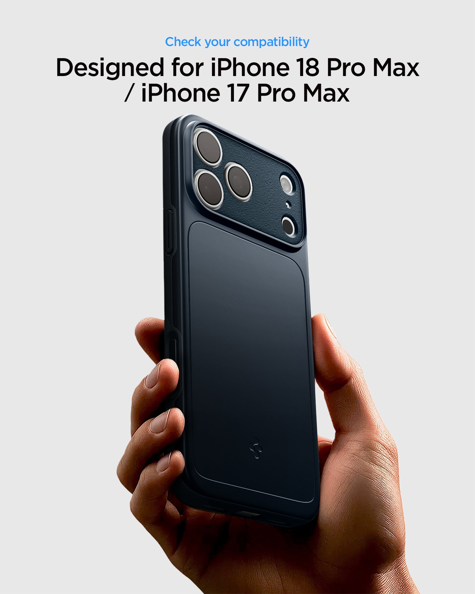ACS09882 - iPhone 17 Pro Max Thin Fit (MagFit) in Metal Slate showing a slim case designed for compatibility across two device generations.