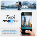 AGL05214 - iPhone 14 Pro Screen Protector EZ FIT GLAS.tR (Sensor Protection)  showing touch response. Feels and responds the same as the original screen on your device.
