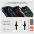 AGL05202 - iPhone 14 Pro Max Screen Protector EZ FIT GLAS.tR (Sensor Protection) screen protector is compatible with all spigen iPhone 14 pro max cases. 2 packs inside one for now and one to share.
