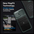 ACS06600 - iPhone 15 Pro Max Case Optik Armor (MagFit) in abyss green new magfit technology. Stronger magnets for better magsafe connectivity. all new magnets for 39% stronger magnetic strength.