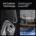 ACS06575 - iPhone 15 Pro Max Case Ultra Hybrid in space crystal showing the air cushion technology. Airbag-like corners for protection against everyday drops