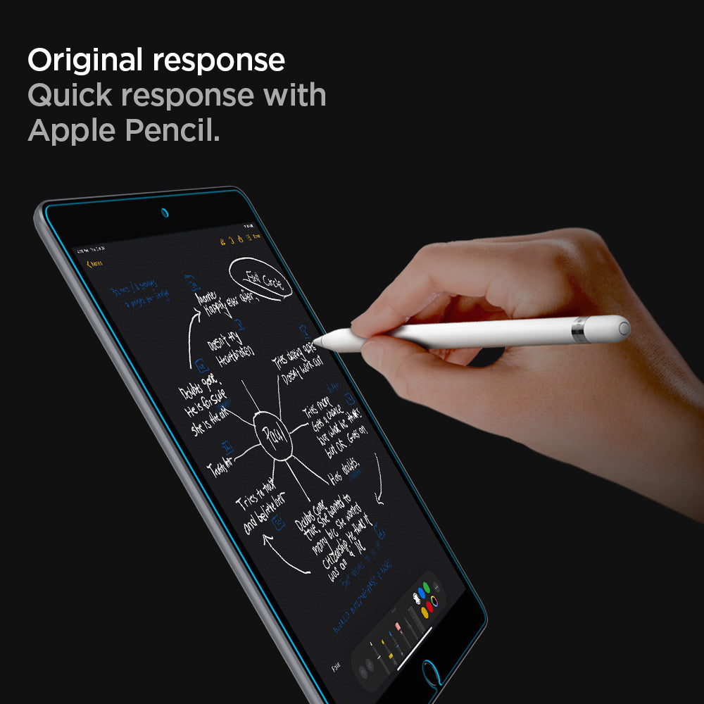 AGL00236 - iPad 10.2" Screen Protector Glas.tR SLIM showing the original response. Quick response with Apple Pencil