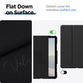 ACS07758 - iPad Air 11-inch (2024) Case Air Skin Pro in Black showing the flat down  on surface. Detach cover for seamless surface use