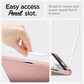 ACS07756 - iPad Air 11-inch (2025/2024) Case Urban Fit in Rose Gold showing the easy access pencil slot. Simple to access and secure Apple Pencil in place