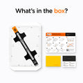 AGL07798 - iPad Air 10.9-inch GLAS.tR EZ FIT in Clear showing what's in the box? Tray with screen protector, instruction guide, cleaning wipe and dust removal sticker