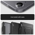 AGL07801 - Close-up of Spigen Glas.tR EZ Fit Optik Pro installed on iPad Air 13 Space Gray camera with case compatibility showcase