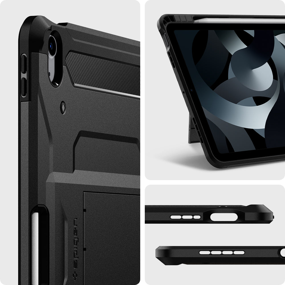 ACS02051 - iPad Air 10.9" (2022 / 2020) Case Tough Armor Pro in black showing different angles