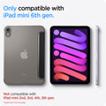 ACS03762 - iPad Mini 7 Liquid Air Folio showing compatibility infographic for iPad mini 6th generation only, not compatible with iPad mini 2nd, 3rd, 4th, or 5th generation