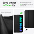 ACS03762 - iPad Mini 7 Liquid Air Folio showing auto sleep/wake functionality and vegan faux leather material feature highlights