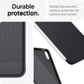 ACS09230 - iPad Mini 7 Case Nano Pop in Black Sesame showing the durable protection. Raised lips prevent surface scratches for camera and screen