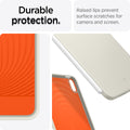 ACS09232 - iPad Mini 7 Case Nano Pop in Orange Beige showing the durable protection. Raised lips prevent surface scratches for camera and screen