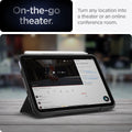 ACS03765 - iPad Mini 6 Case Ultra Hybrid Pro in black showing the on-the-go theater. Turn any location into a theater or an online conference room