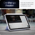 ACS03897 - iPad Mini 6 Case Ultra Hybrid Pro in lavender showing the on-the-go theater. Turn any location into a theater or an online conference room