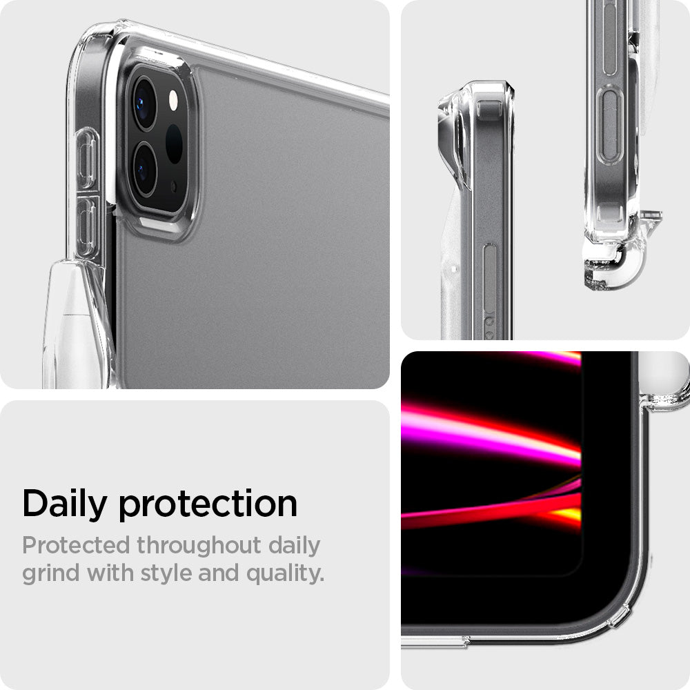 ACS05448 - iPad Pro 11" Case Air Skin Hybrid S in crystal clear showing the daily protection. Protected throughout daily grind with style and quality