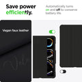 ACS07762 - iPad Pro 11-inch Case Air Skin Pro in Black showing the save power efficiently. Automatically turns on and off to converse battery life