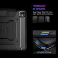 ACS07007 - iPad Pro 12.9-inch Case Rugged Armor Pro in Black showing the protection all around. Guard your iPad Pro form daily scuffs and scratches