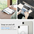 ACS06512 - iPad Pro 11-inch (2022) - Air Skin Pro OneTap showing lifestyle shots in use; highlights detachable folio cover with built-in magnets for easy switching